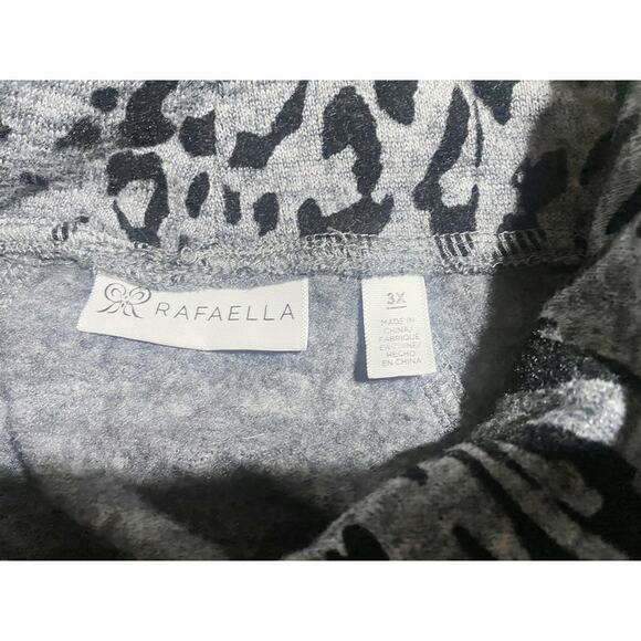 Rafaella Pullover Turtle Neck Shirt Women's 3X Black and Gray Spots Long Sleeves - Picture 3 of 7